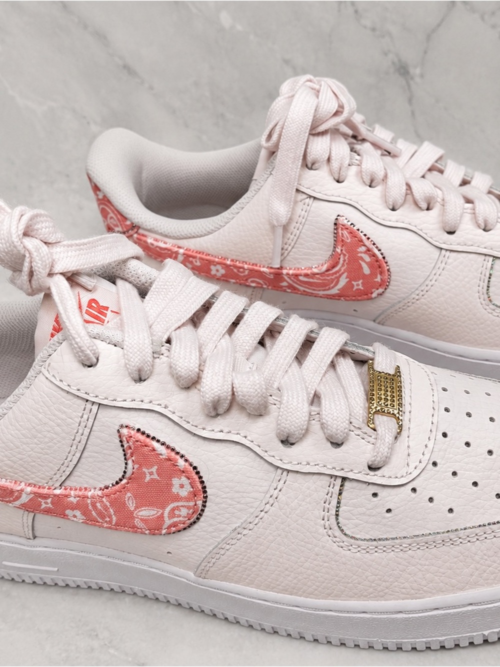 Custom Nike Air Force 1 Pink Paisley Crystal Sneakers | Women’s 9.5 - Picture 6 of 10